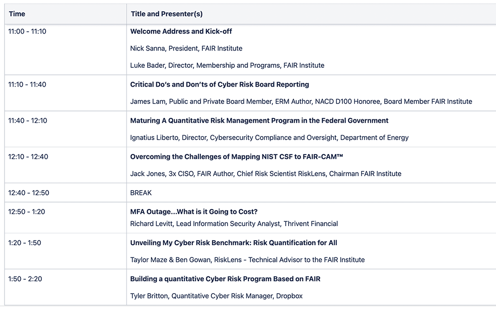 FAIRCON 2022 February Agenda
