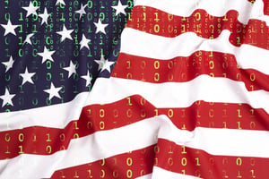 US Flag Digital Cybersecurity