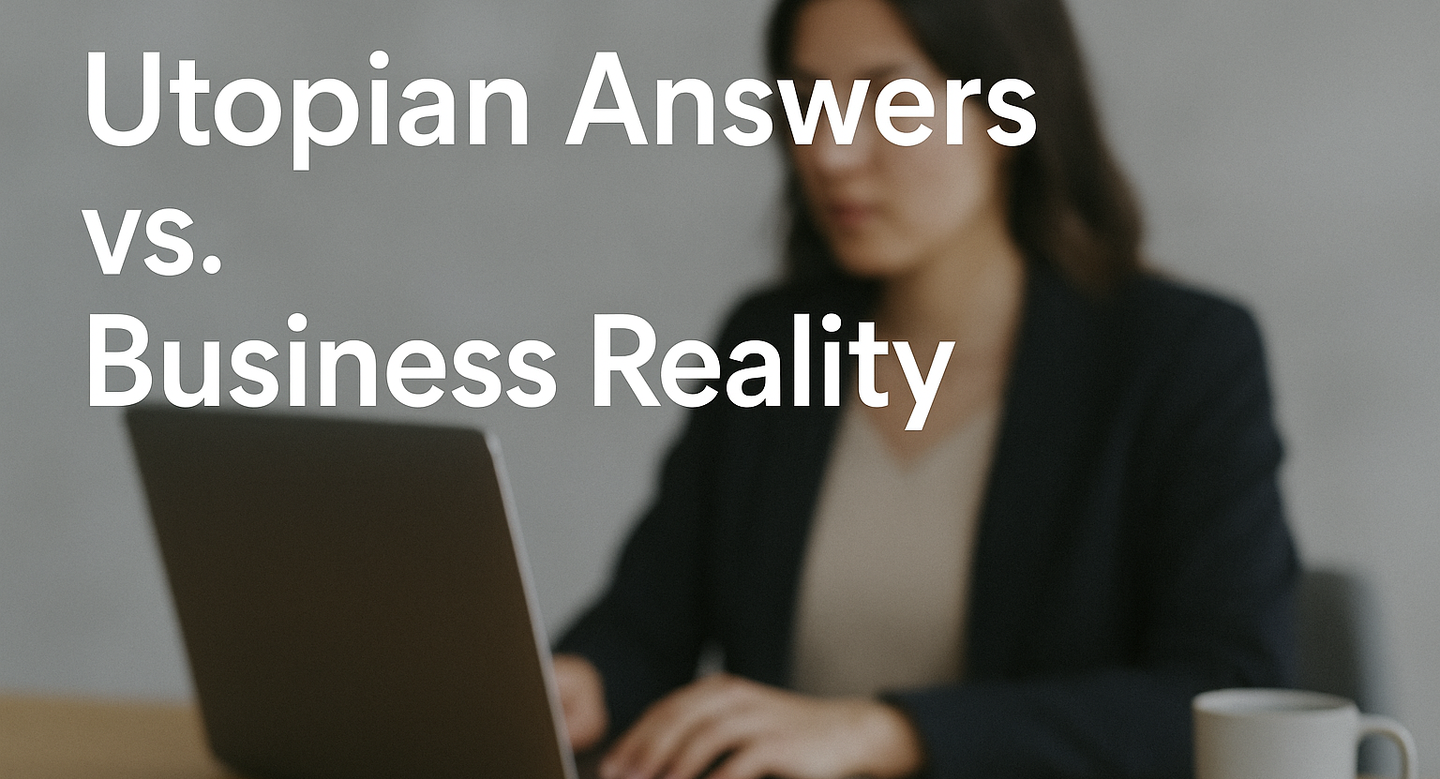 Utopian Answers vs Business Reality 3-1-1