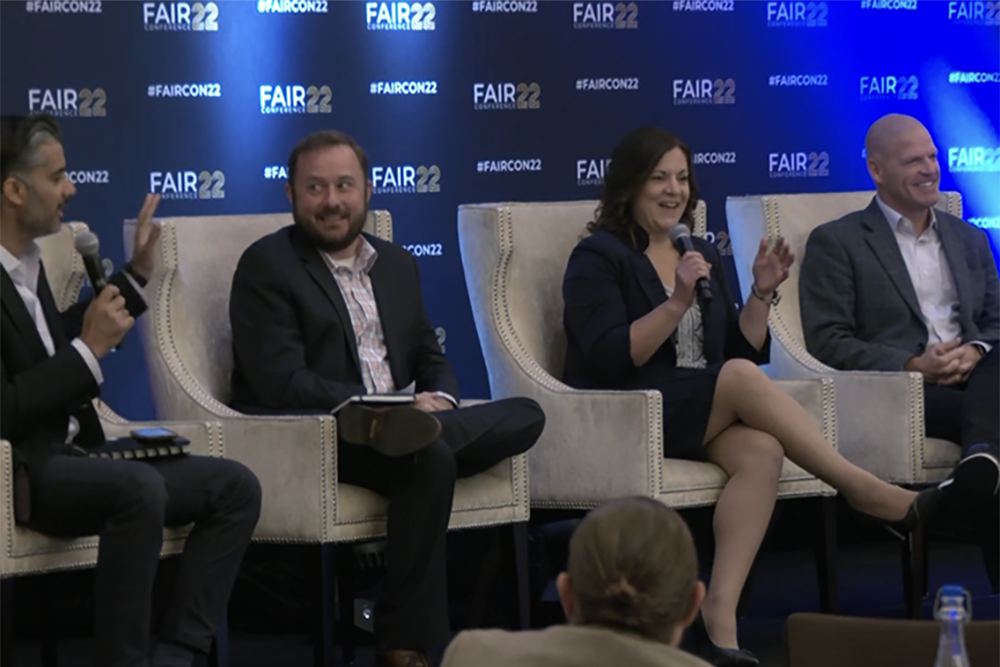 Omar Khawaja (CISO, Highmark Health), Mark Tomallo (CISO, Victoria’s Secret), Mary Elizabeth Faulkner (CISO, Thrivent Financial) and Jeff Norem (Deputy CISO, Freddie Mac), discussed implementing cyber risk management based on cyber risk quantification at the 2022 FAIR Conference. 