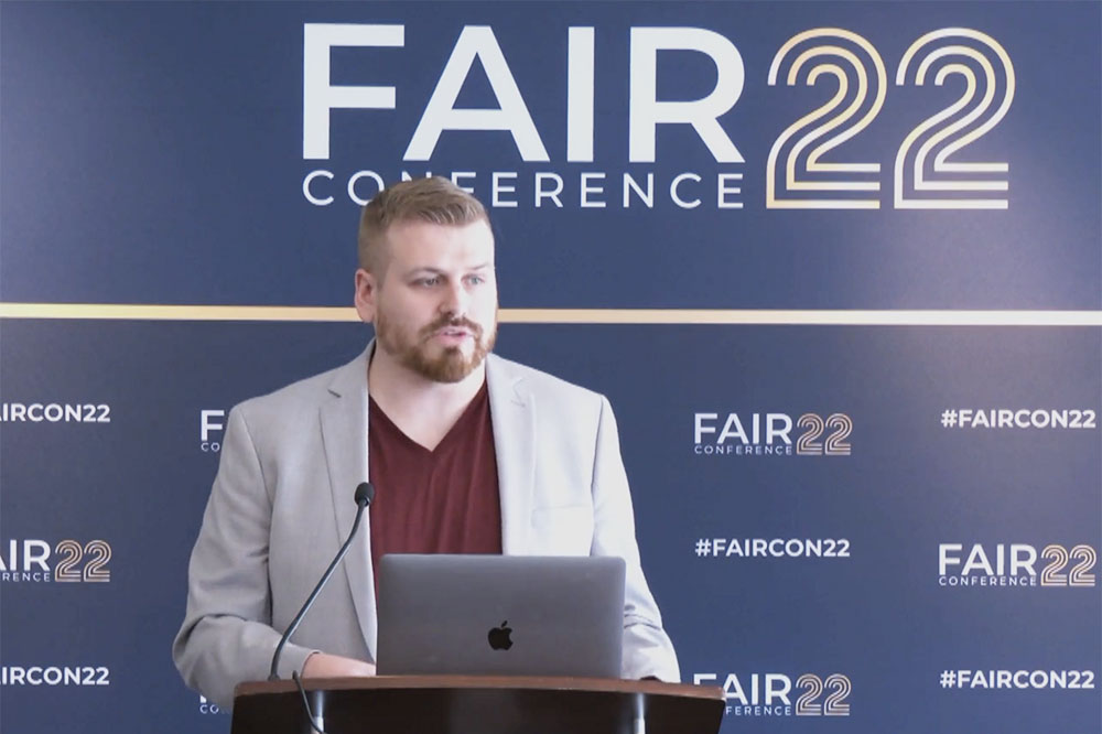 Michael Meis, Associate CISO, University of Kansas Health System, speaking at the 2022 FAIR Conference on how to launch a quantitative risk management program based on FAIR