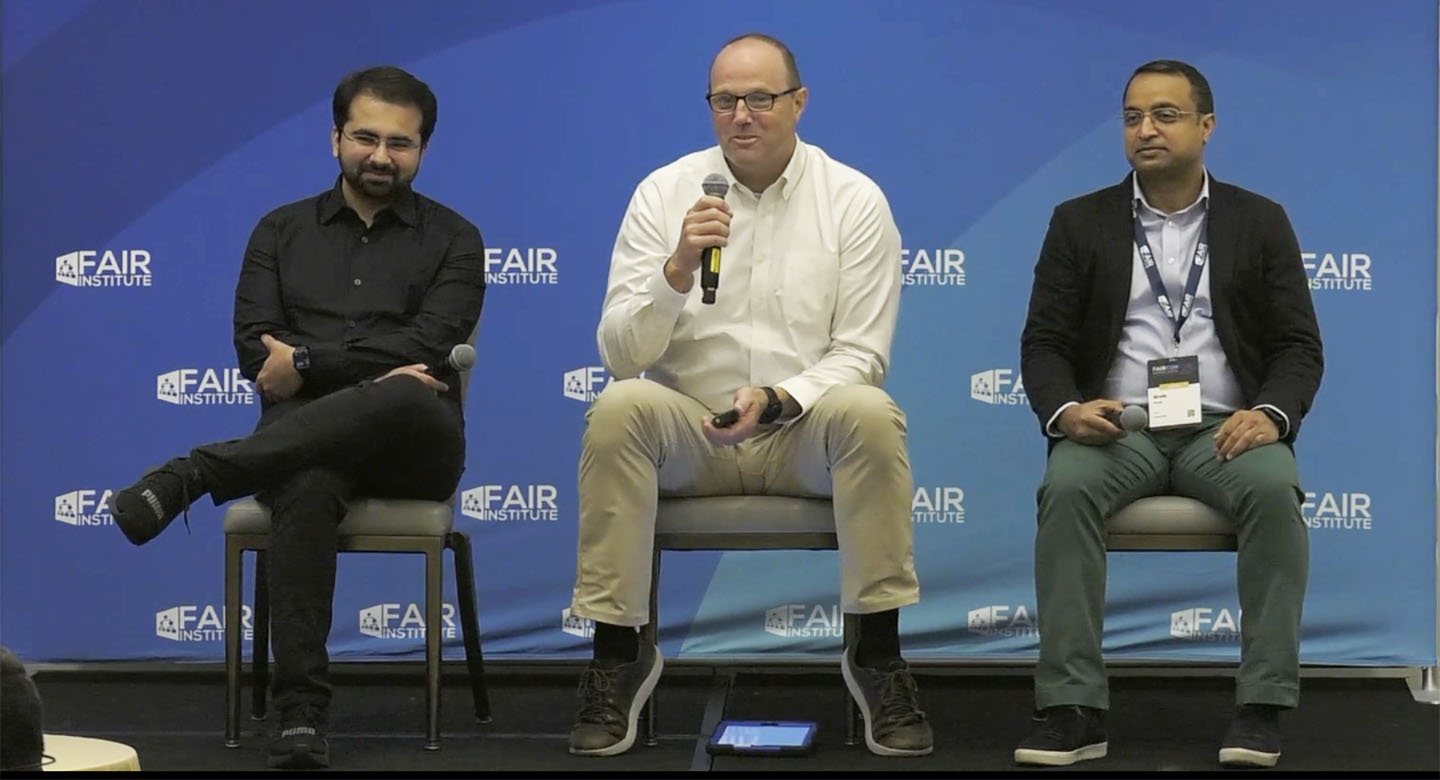 FAIR Conference Panel Discussion on MITRE ATT&CK and FAIR with Vidit Baxi (Safe Security), Jon Baker (Center for Threat Informed Defense,  Arvin Bansal, vCISO