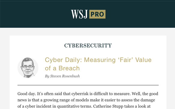 Wall St. Journal Says ‘FAIR Is Gaining Traction’ in Cyber Risk Analysis